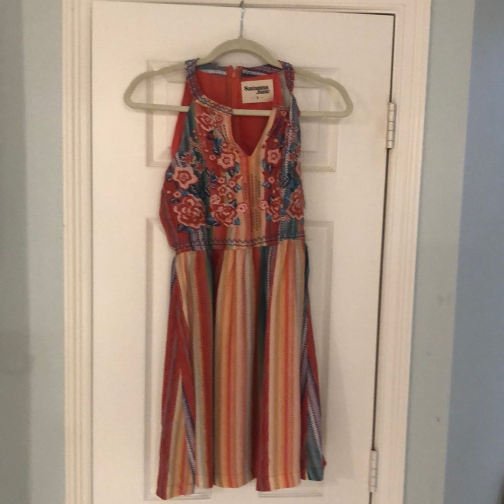 NWOT Savanna Jane Striped Dress with Embroidered Flowers